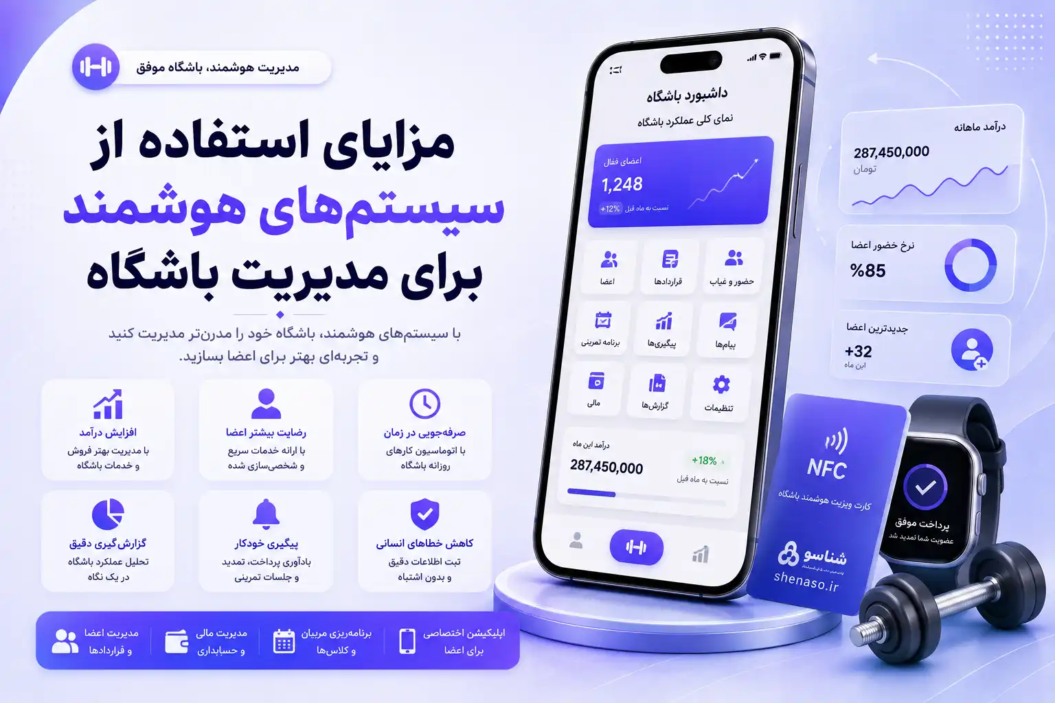 مزایای استفاده از سیستم‌های هوشمند برای مدیریت باشگاه