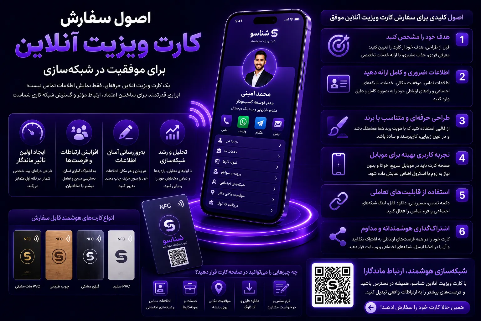 اصول سفارش کارت ویزیت آنلاین برای موفقیت در شبکه سازی
