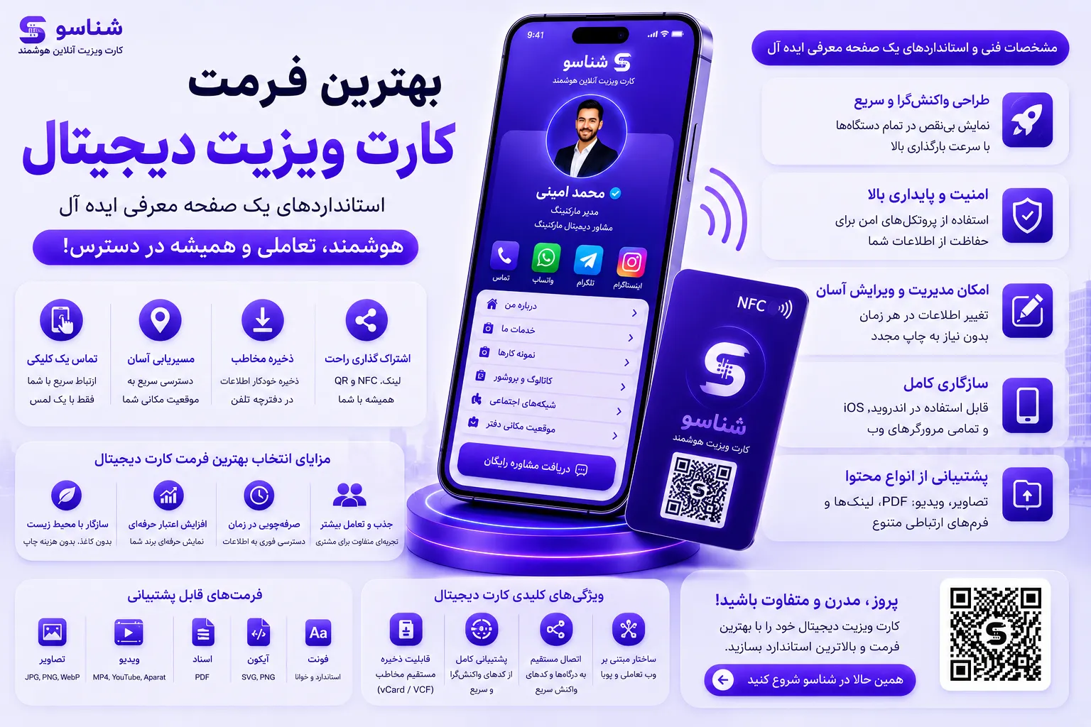 بهترین فرمت کارت ویزیت دیجیتال