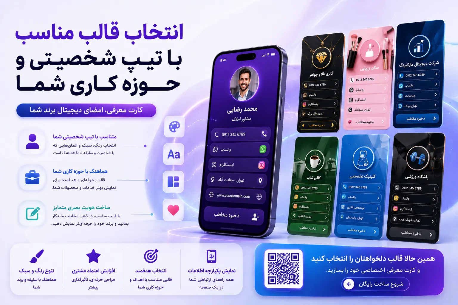 انتخاب قالب مناسب با تیپ شخصیتی و حوزه کاری شما
